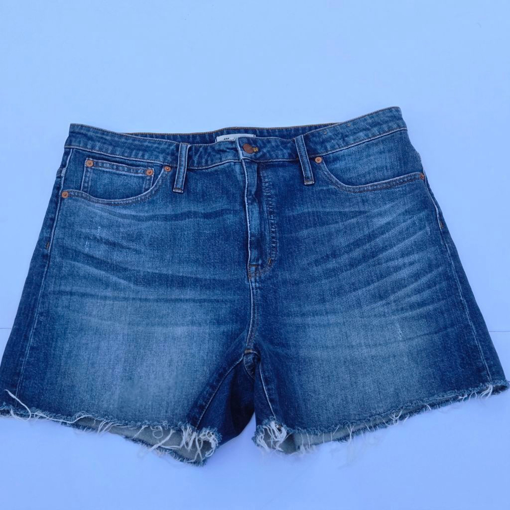 Madewell High-rise Rise Denim Shorts Women's Size 33 5" Inseam Blie Jean - Picture 3 of 9
